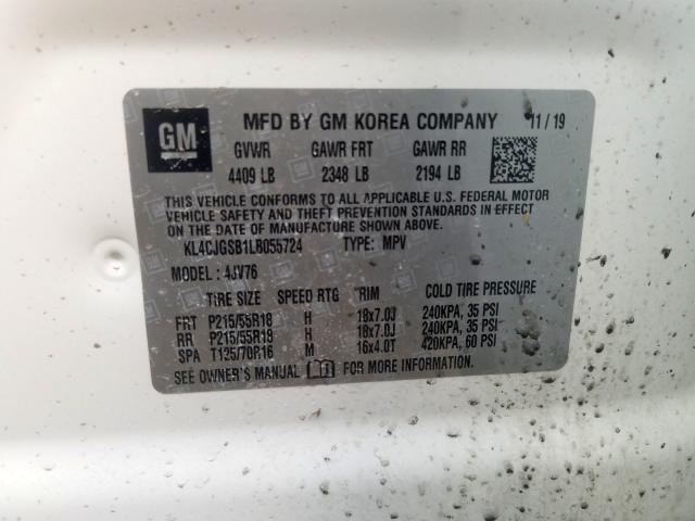 KL4CJGSB1LB055724 - 2020 BUICK ENCORE ESSENCE  photo 10