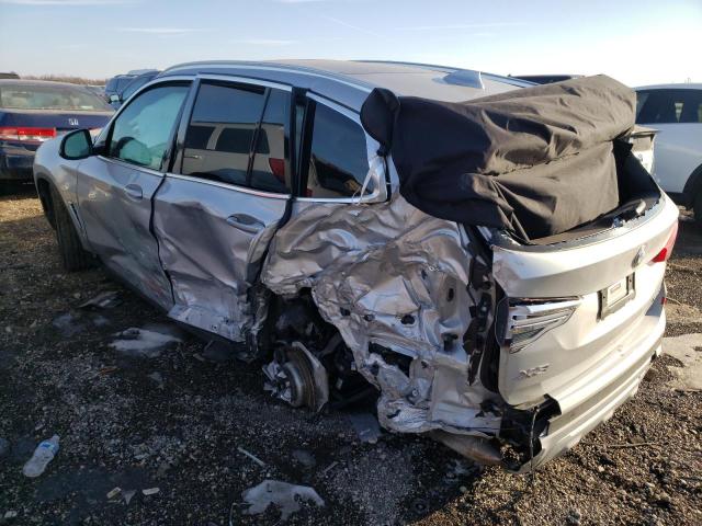 5UXTR9C58KLE19683 - 2019 BMW X3 XDRIVE30I SILVER photo 3