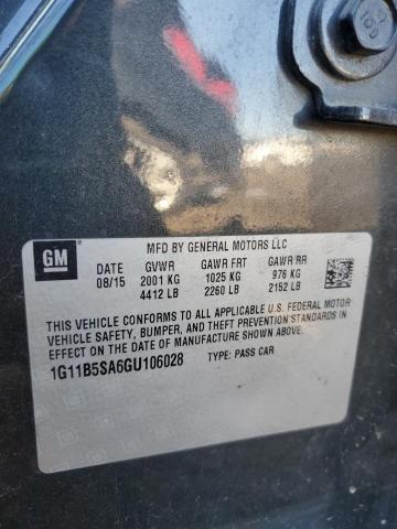 1G11B5SA6GU106028 - 2016 CHEVROLET MALIBU LIM LS BLACK photo 12