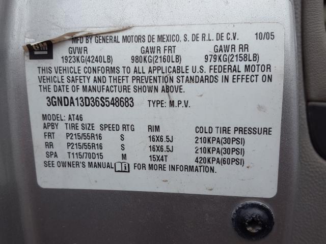 3GNDA13D36S548683 - 2006 CHEVROLET HHR LS  照片 10