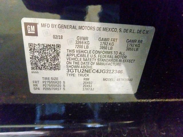 3GTU2NEC4JG312346 - 2018 GMC SIERRA K1500 SLT  photo 10