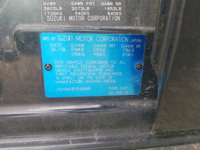 JS2YB413575100899 - 2007 SUZUKI SX4  photo 10
