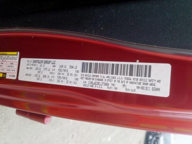 1C4BJWEG8CL273060 - 2012 JEEP WRANGLER UNLIMITED SAHARA  ფოტო 10