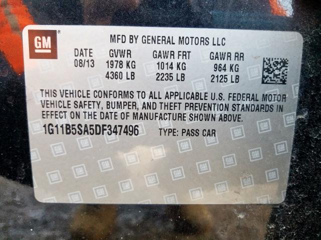 1G11B5SA5DF347496 - 2013 CHEVROLET MALIBU LS  photo 10