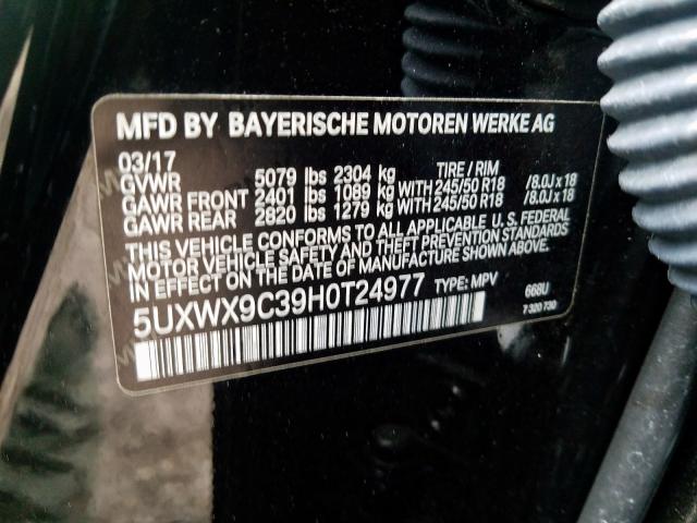 5UXWX9C39H0T24977 - 2017 BMW X3 XDRIVE28I  photo 10