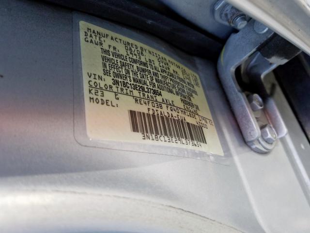 3N1BC13E29L373654 - 2009 NISSAN VERSA S  photo 10