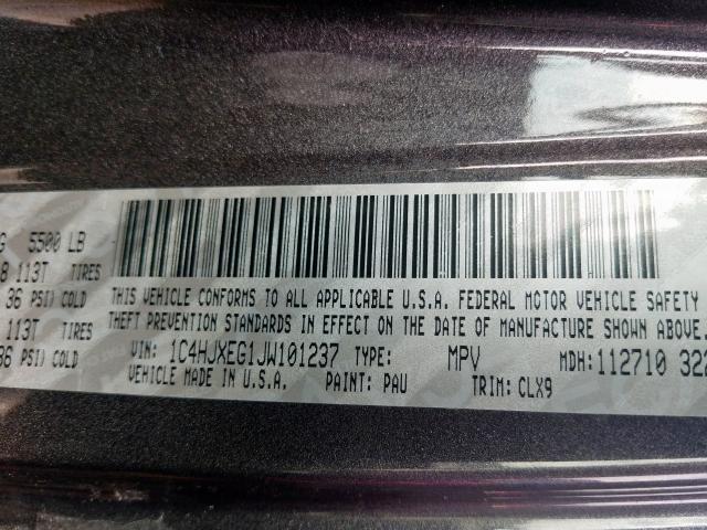 1C4HJXEG1JW101237 - 2018 JEEP WRANGLER UNLIMITED SAHARA  ფოტო 10