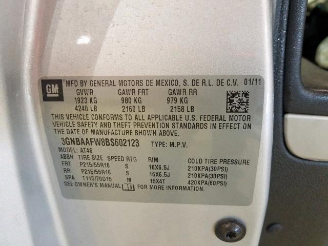 3GNBAAFW8BS602123 - 2011 CHEVROLET HHR LS  照片 10