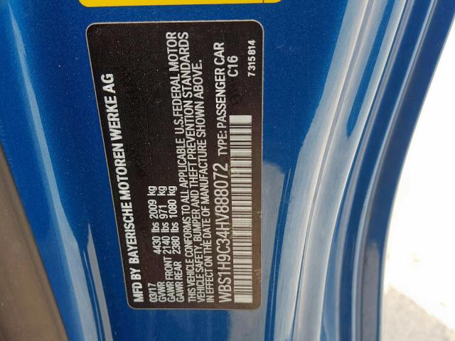 WBS1H9C34HV888072 - 2017 BMW M2  photo 10