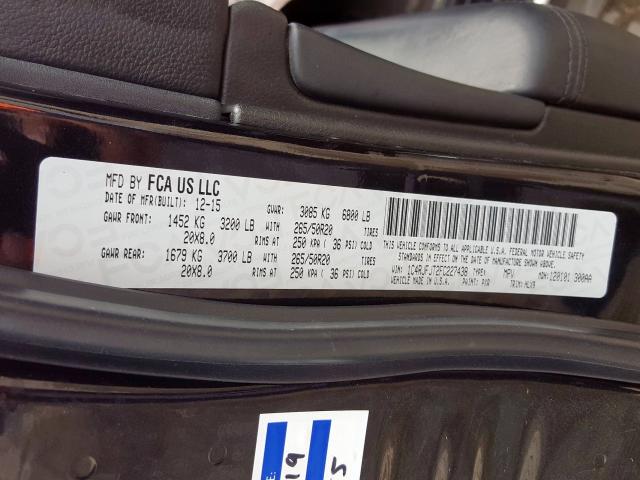 1C4RJFJT2FC227438 - 2015 JEEP GRAND CHEROKEE SUMMIT  照片 10