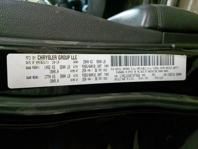 1C4RDJDG0EC977668 - 2014 DODGE DURANGO LIMITED  photo 10