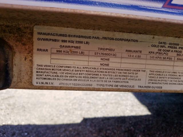 4TCSU11029H222090 - 2009 UTILITY TRAILER  foto 10