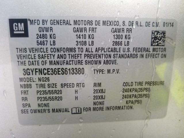 3GYFNCE36ES613380 - 2014 CADILLAC SRX PERFORMANCE COLLECTION  фото 10