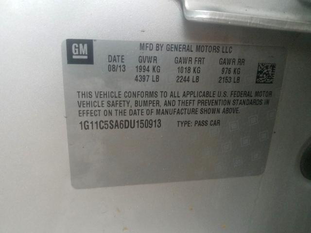 1G11C5SA6DU150913 - 2013 CHEVROLET MALIBU 1LT  照片 10