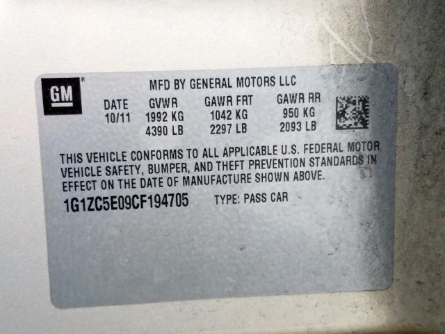 1G1ZC5E09CF194705 - 2012 CHEVROLET MALIBU 1LT  照片 10