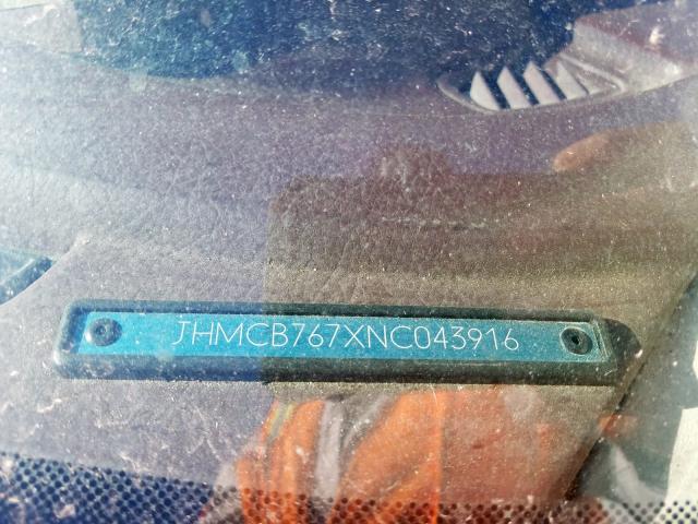 JHMCB767XNC043916 - 1992 HONDA ACCORD EX  photo 10