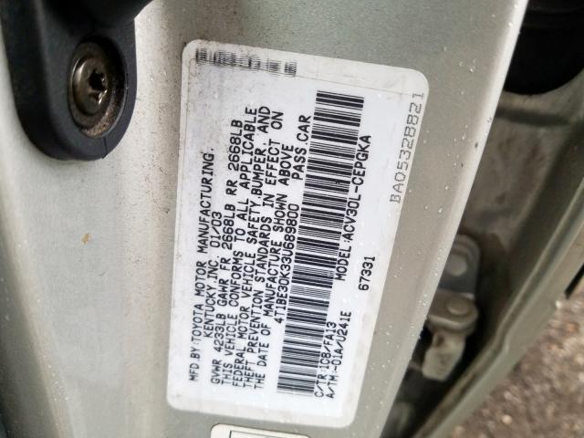 4T1BE30K33U689800 - 2003 TOYOTA CAMRY LE  photo 10