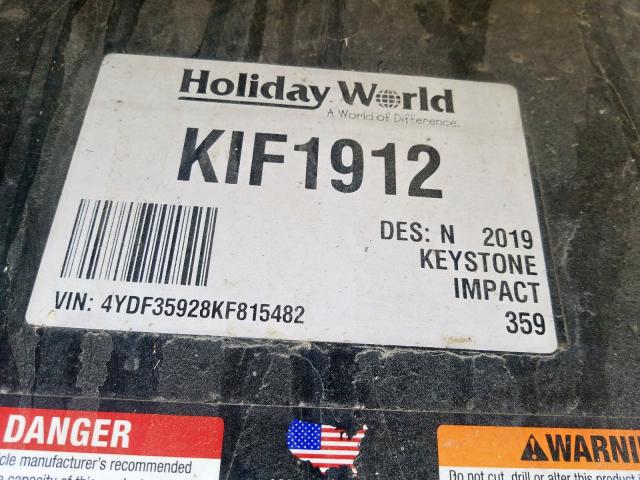 4YDF35928KF815482 - 2019 KEYSTONE IMPACT  photo 10