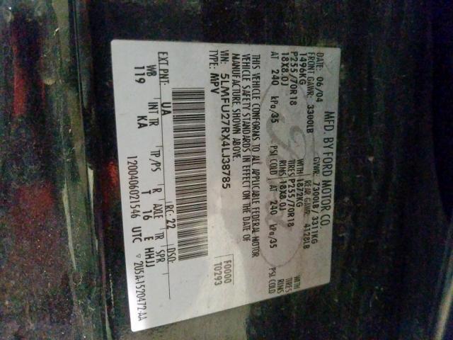 5LMFU27RX4LJ38785 - 2004 LINCOLN NAVIGATOR  照片 10