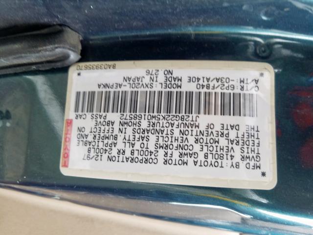 JT2BG22K5W0168572 - 1998 TOYOTA CAMRY CE  photo 10