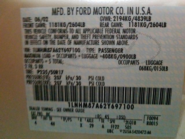 1LNHM87A62Y697100 - 2002 LINCOLN LS  照片 10