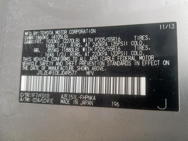 JTLZE4FE0EJ049577 - 2014 TOYOTA SCION XB  photo 10