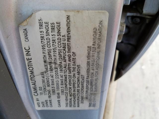 2CNBE13C936952427 - 2003 CHEVROLET TRACKER  photo 10