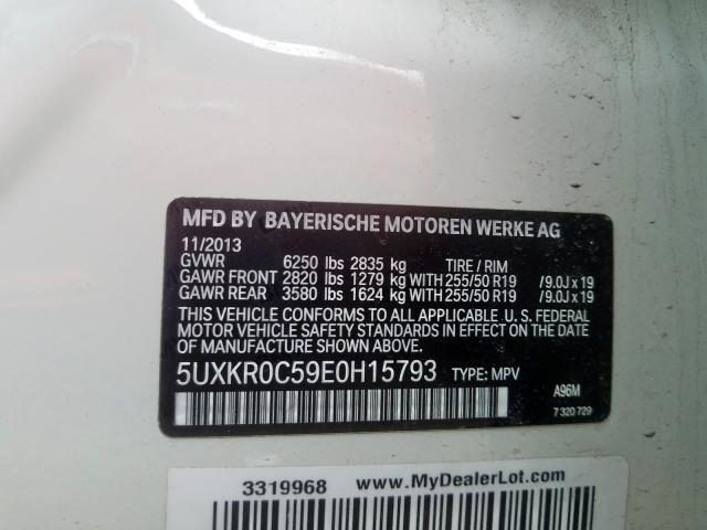 5UXKR0C59E0H15793 - 2014 BMW X5 XDRIVE35I  photo 10