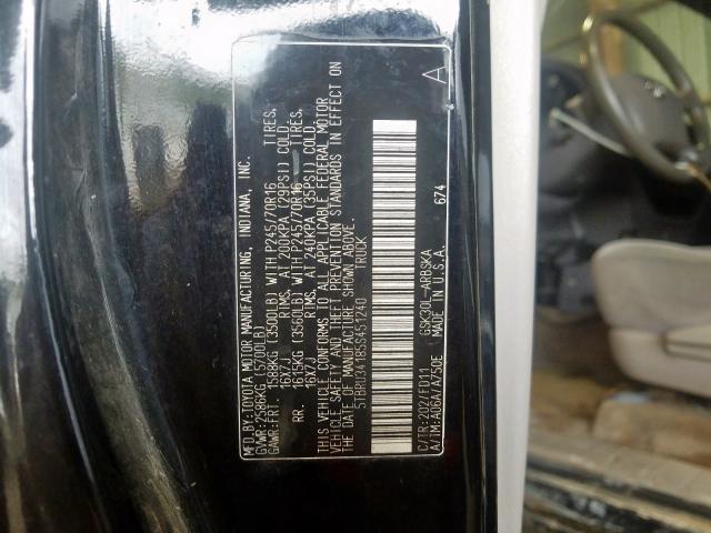 5TBRU34185S451240 - 2005 TOYOTA TUNDRA ACCESS CAB SR5  photo 10