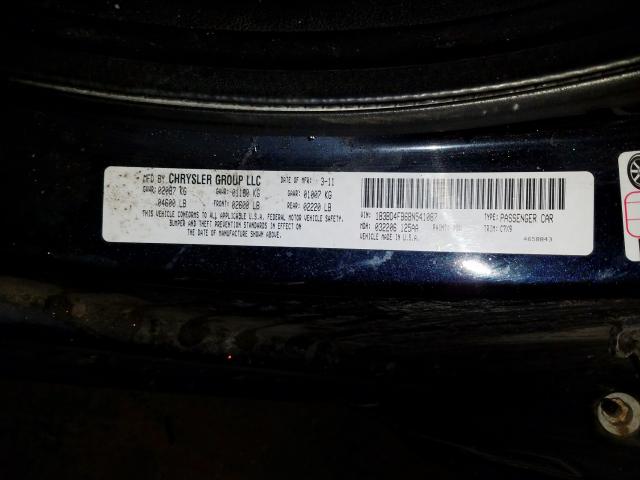 1B3BD4FB6BN541087 - 2011 DODGE AVENGER EXPRESS  照片 10