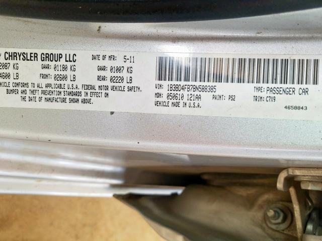 1B3BD4FB7BN588385 - 2011 DODGE AVENGER EXPRESS  照片 10