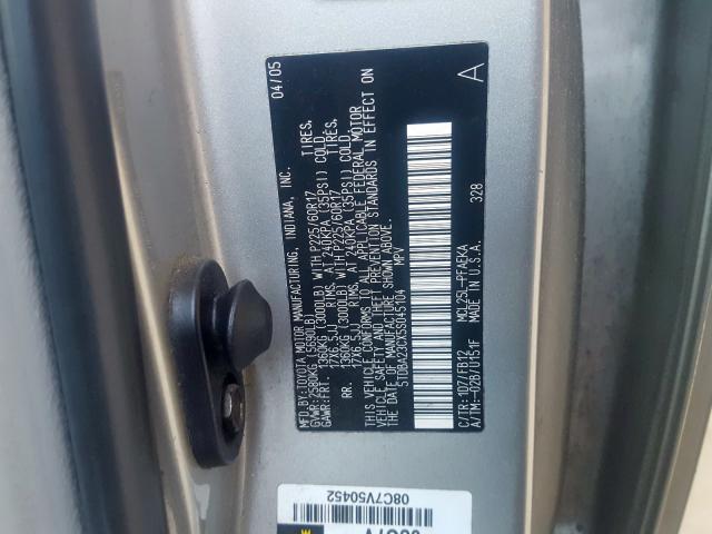 5TDBA23CX5S045104 - 2005 TOYOTA SIENNA LE  photo 10