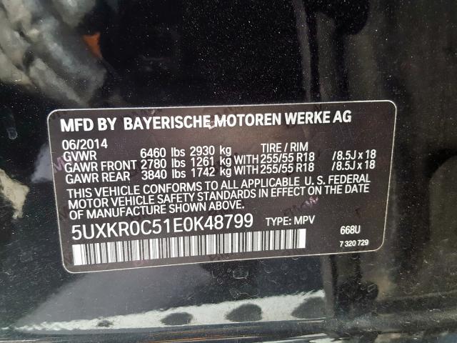 5UXKR0C51E0K48799 - 2014 BMW X5 XDRIVE35I  photo 10