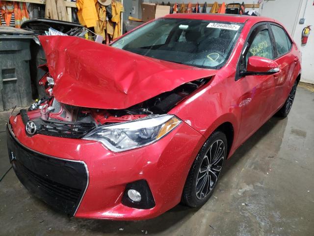 2T1BURHE0FC251908 - 2015 TOYOTA COROLLA L RED photo 2