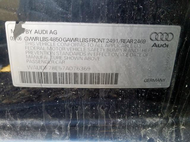 WAUDF78E57A076369 - 2007 AUDI A4 2.0T QUATTRO  photo 10