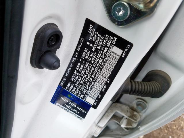 SHHFK7H57HU424946 - 2017 HONDA CIVIC EX  photo 10