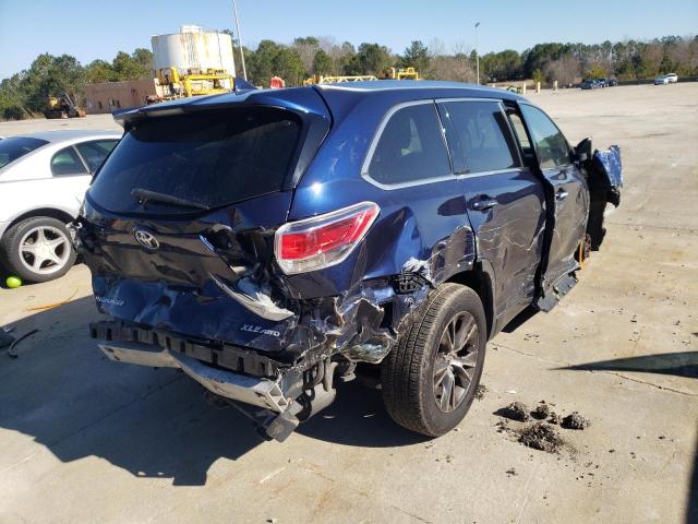 5TDJKRFHXGS318389 - 2016 TOYOTA HIGHLANDER XLE 蓝色 照片 4