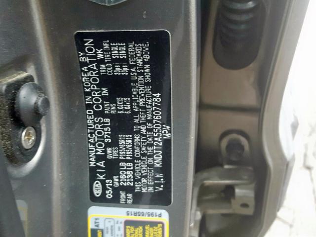 KNDJT2A55D7607784 - 2013 KIA SOUL  photo 10