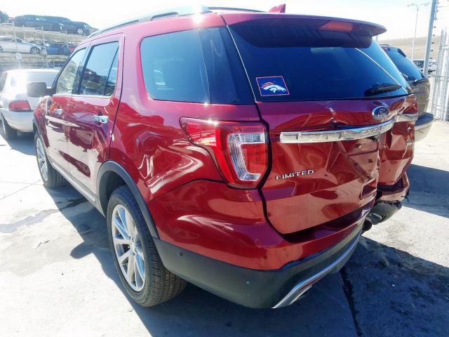 1FM5K8FH7HGC76749 - 2017 FORD EXPLORER LIMITED  photo 3