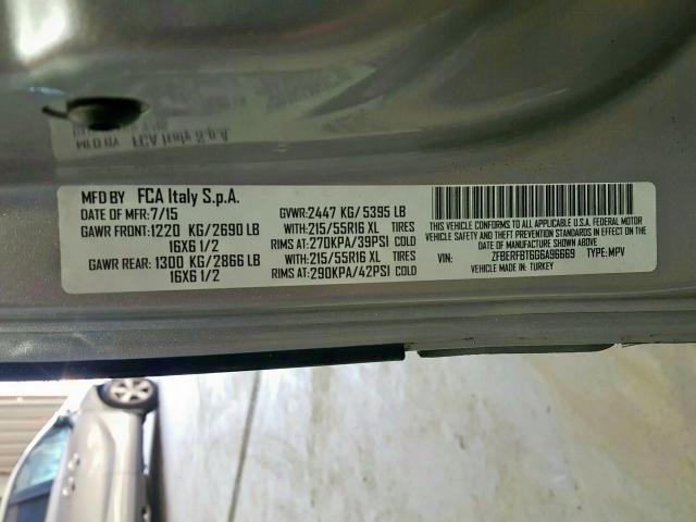 ZFBERFBT6G6A96669 - 2016 RAM PROMASTER CITY SLT  照片 10