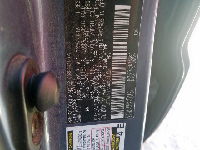 JTEGP21A640041036 - 2004 TOYOTA HIGHLANDER BASE  фото 10