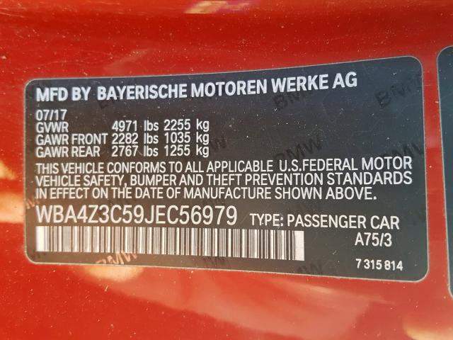 WBA4Z3C59JEC56979 - 2018 BMW 430XI  photo 10