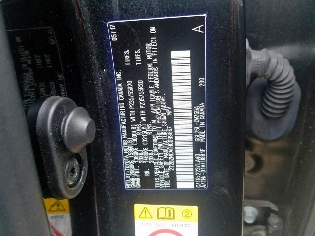 2T2BZMCA0HC099667 - 2017 LEXUS RX 350 BASE  photo 10