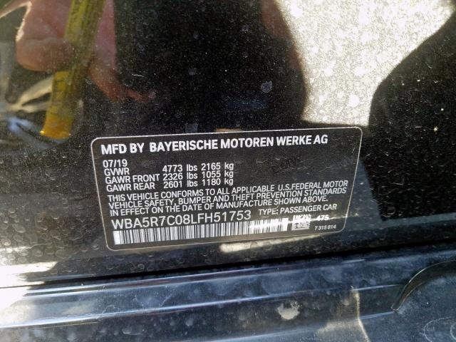 WBA5R7C08LFH51753 - 2020 BMW 330XI  صورة 10