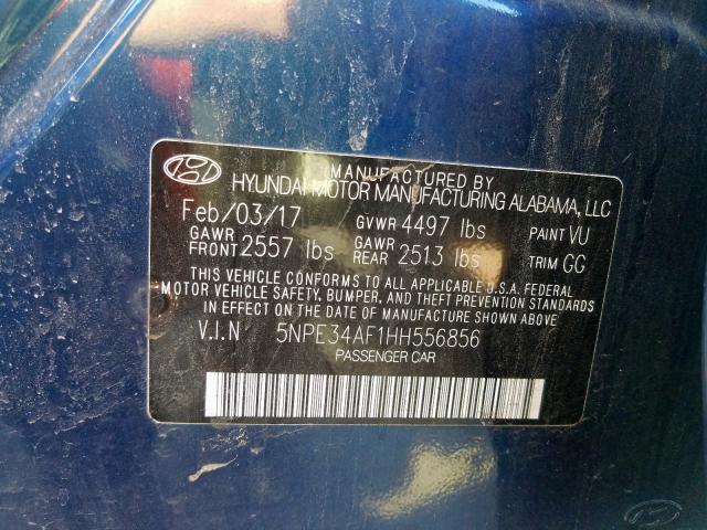 5NPE34AF1HH556856 - 2017 HYUNDAI SONATA SPORT  photo 10