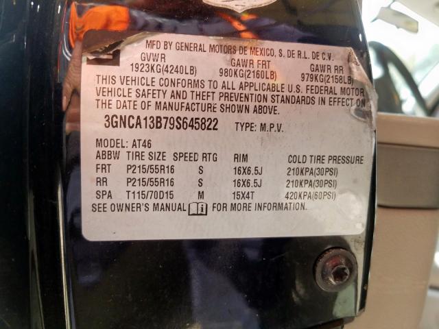 3GNCA13B79S645822 - 2009 CHEVROLET HHR LS  照片 10