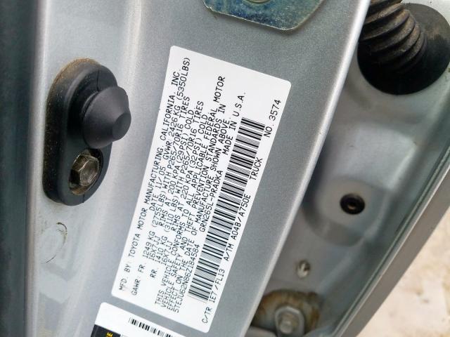 5TEJU62N86Z184584 - 2006 TOYOTA TACOMA DOUBLE CAB PRERUNNER  photo 10