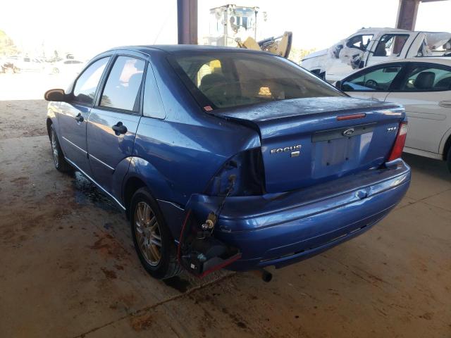 1FAFP34N35W116753 - 2005 FORD FOCUS ZX4 BLUE photo 3