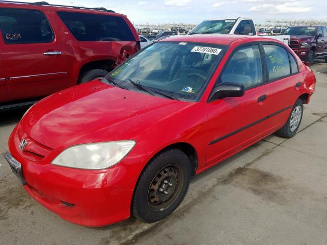1HGES16365L024379 - 2005 HONDA CIVIC DX VP  photo 2