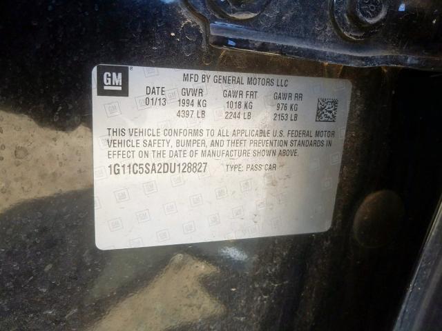 1G11C5SA2DU128827 - 2013 CHEVROLET MALIBU 1LT  照片 10